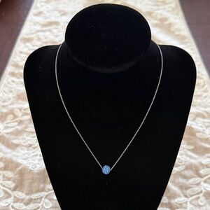 Delicate Blue Crystal Pendant Necklace - Women Jewelry